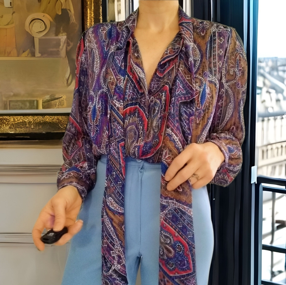 Vtg Secretary Blouse